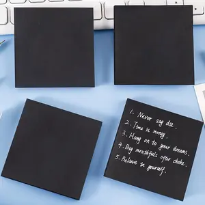 8pcs Sticky Notes Pad Self-Adhesive Notepad for Office Study Daily Use Black