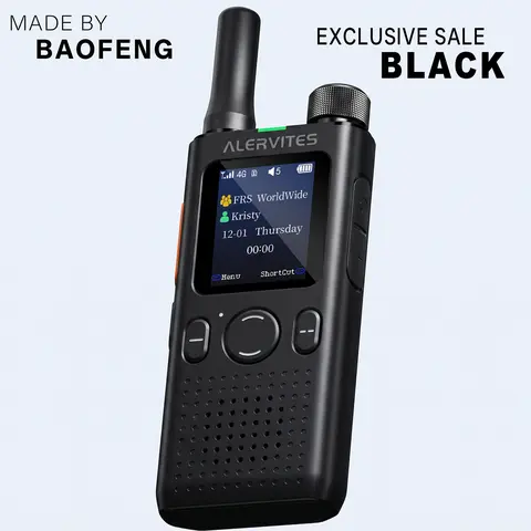 (Alervites x Baofeng) Alervites-AT1 Portable PoC Walkie Talkies, Lifetime Free No Hidden Fees, Unlimited Groups, Quick Team Formation, Global Long-Range via 4G Network