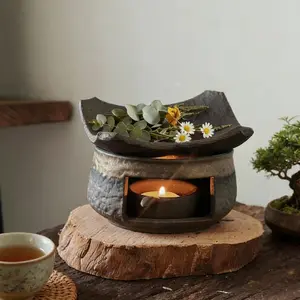 Handmade Tile Ceramic Aroma Stove for Home FragranceCozy Nights with Tile Ceramic Aroma Stove