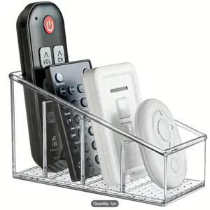 Transparent Plastic Remote Control Stand, 4-Tier Office Organizer, Multi-Position Makeup Brush Holder, Pen Rack for Office & School Use