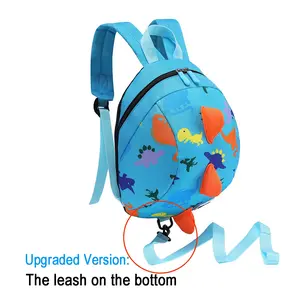 BY-020    Toddler Mini Dinosaur Backpack with Child Leash, Anti Lost Wrist Link for Kids, Safety Harness Back Pack for Baby Boy Girl
