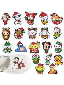 20pcs Cartoon Christmas PVC Shoe Accessories, Detachable Waterproof DIY Shoe Decorations, Ideal Party Gifts for Adults and Kids
