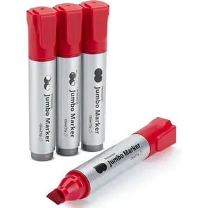 -  Permanent Markers, 4 Pack, Red, Chisel Tip, Large Permanent Markers
