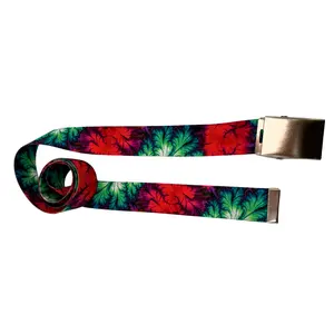 Unisex Fashion Waist Belt - Heavy Duty Polyester Artistic Webbing with Vibrant Fluid Print, Multiple Buckle Options, Small to Plus Size Funky Belts for Everyday Wear