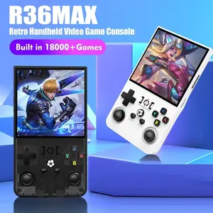 Portable Retro Game Console R36max, 4-Inch IPS HD Screen, Linux Os, Large Capacity Battery, Dual Joystick, Immersive Single Player Gaming, Rechargeable Portable Console