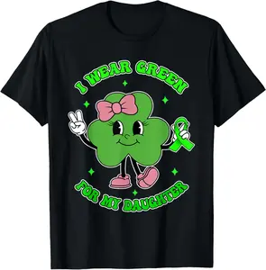100% cotton Unisex Shamrock I Wear Green For My Daughter Kidney Disease T-Shirt