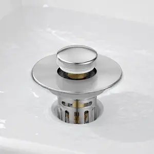 2-in-1 Bathroom Sink Drain Stopper: Pop-Up Design with Removable Stainless Steel Hair Filter - Anti-Clog, Anti-Odor, Universal Fit for Most Sinks