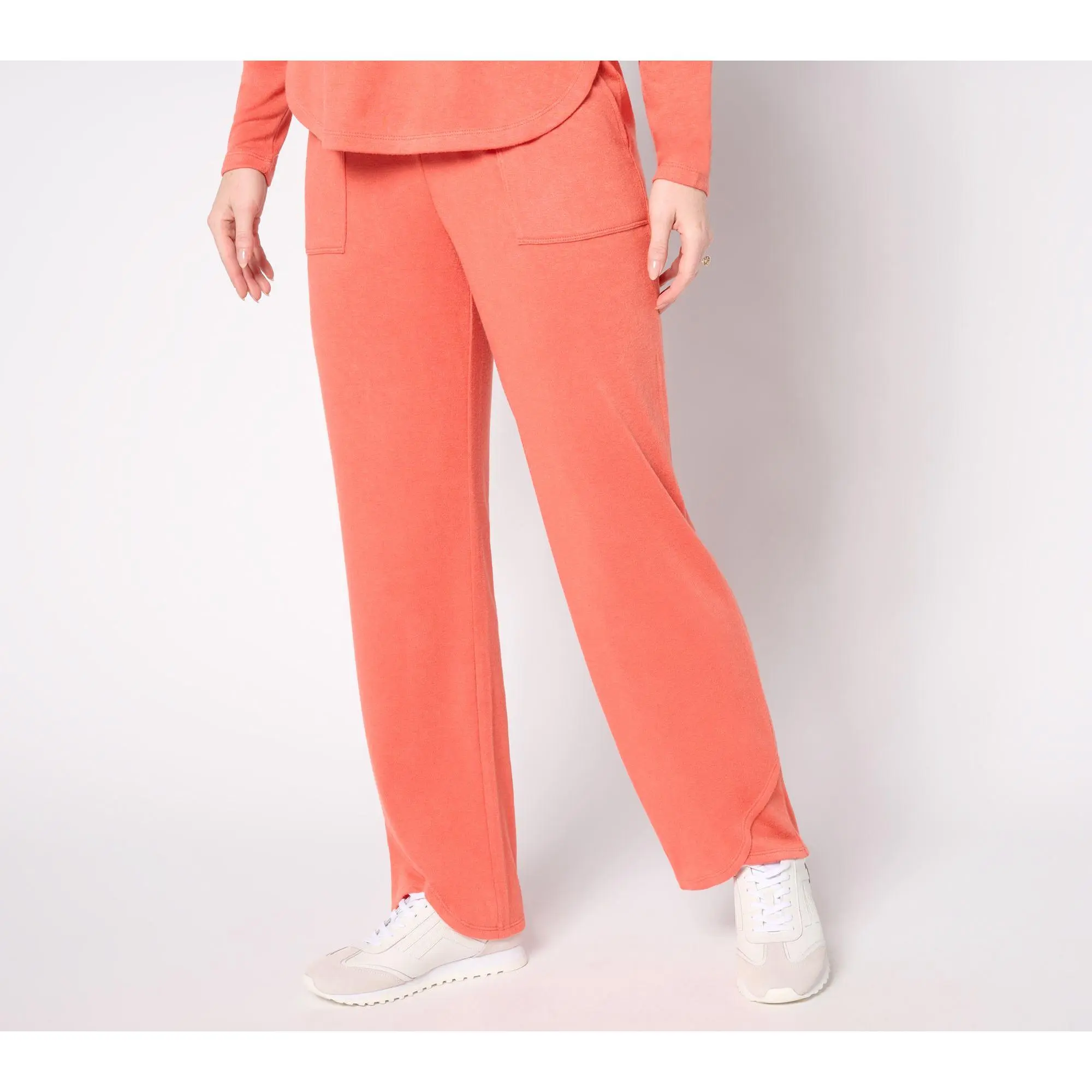 AnyBody Tall Plush Knit Tulip Hem Pants with Pockets