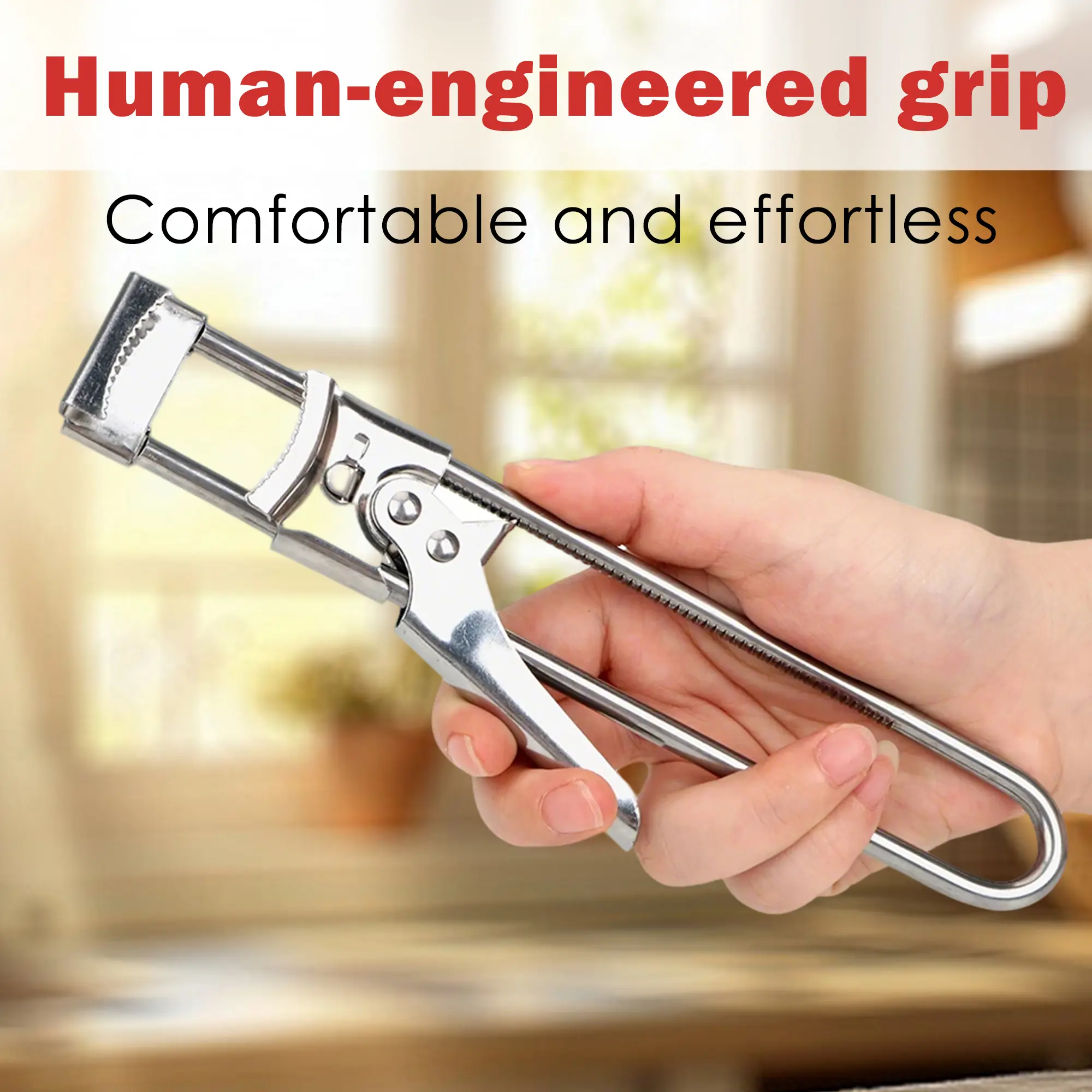 Jar Opener for Weak Hands, Multifunctional Adjustable Can Opener, Stainless Steel Jar Lid Opener Bottle Opener Tool Based Design Converts MInimal Hand Force into Opening Power
