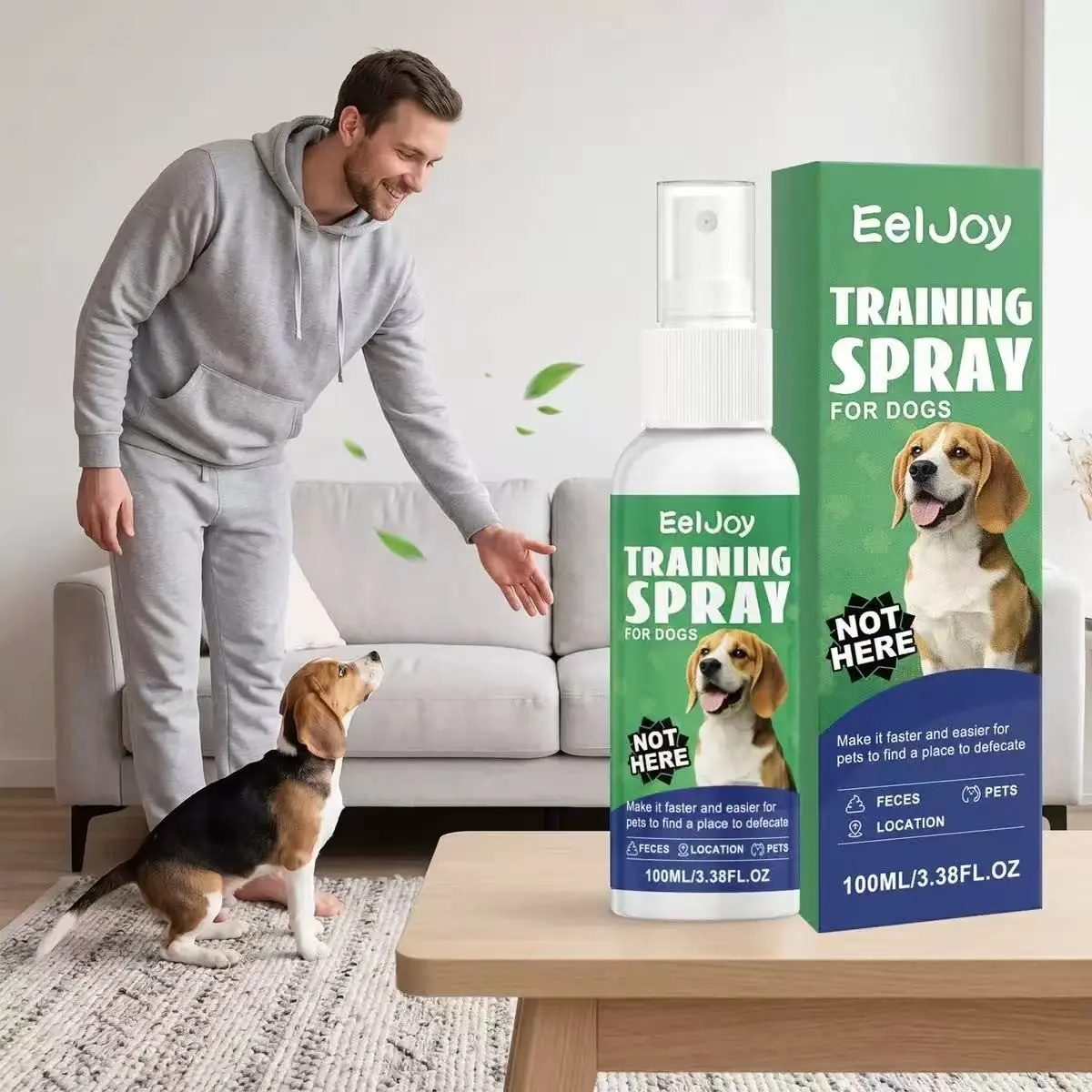 Eeljoy Dog Potty Training Spray, Daily Training Aid for Easy Puppy Toilet Location, Convenient Pet Care Cleaning Solution, Essential Supplies for New Owners