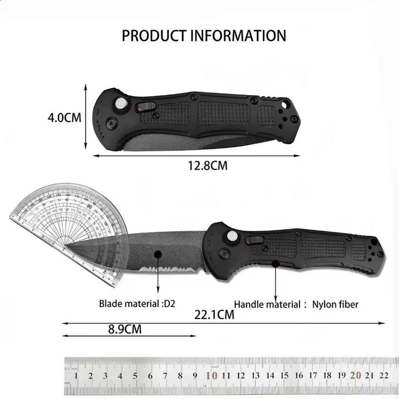Pocket Folding Knife,D2 Steel Blade,Non-slip Nylon Fiber Handle,Suitable for Cooking，Camping & Fishing, Hiking Multifunctional Tool,Perfect for Men's Gift