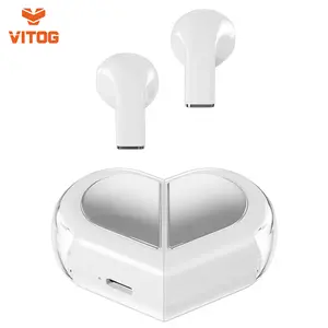 VITOG Creative Heart Shaped Wireless Headphones, Portable Noise-Canceling Sports Headphones,  Audio Earbud christmas 2024 gift Headset Electronic