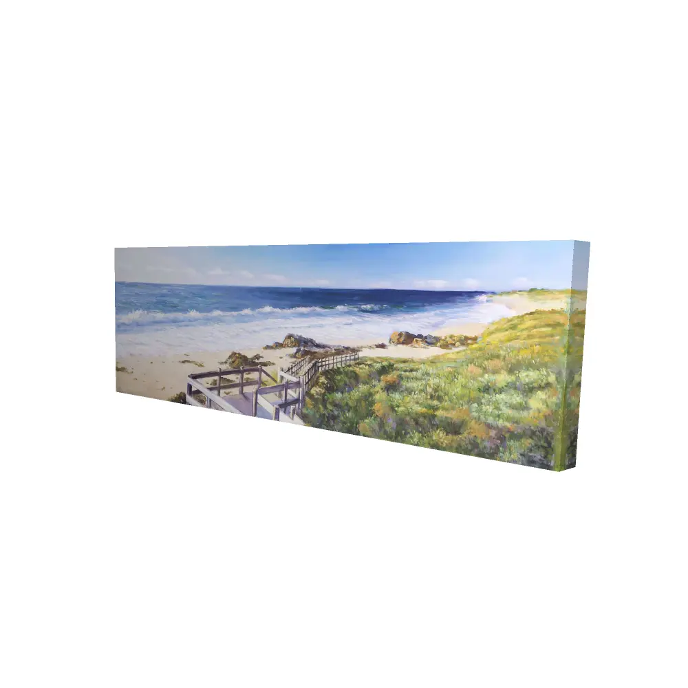 Begin Home Decor 2080-1648-CO18 16 x 48 in. Walk To the Beach Canvas - Romantic Sea Bedroom Wall Art