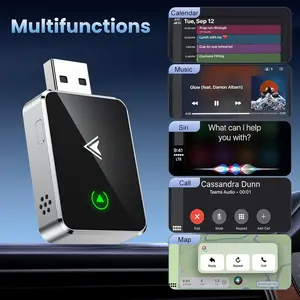 Wireless Car Adapter, Convert Wired Vehicle Connection to Wireless, Easy Setup Compact Design