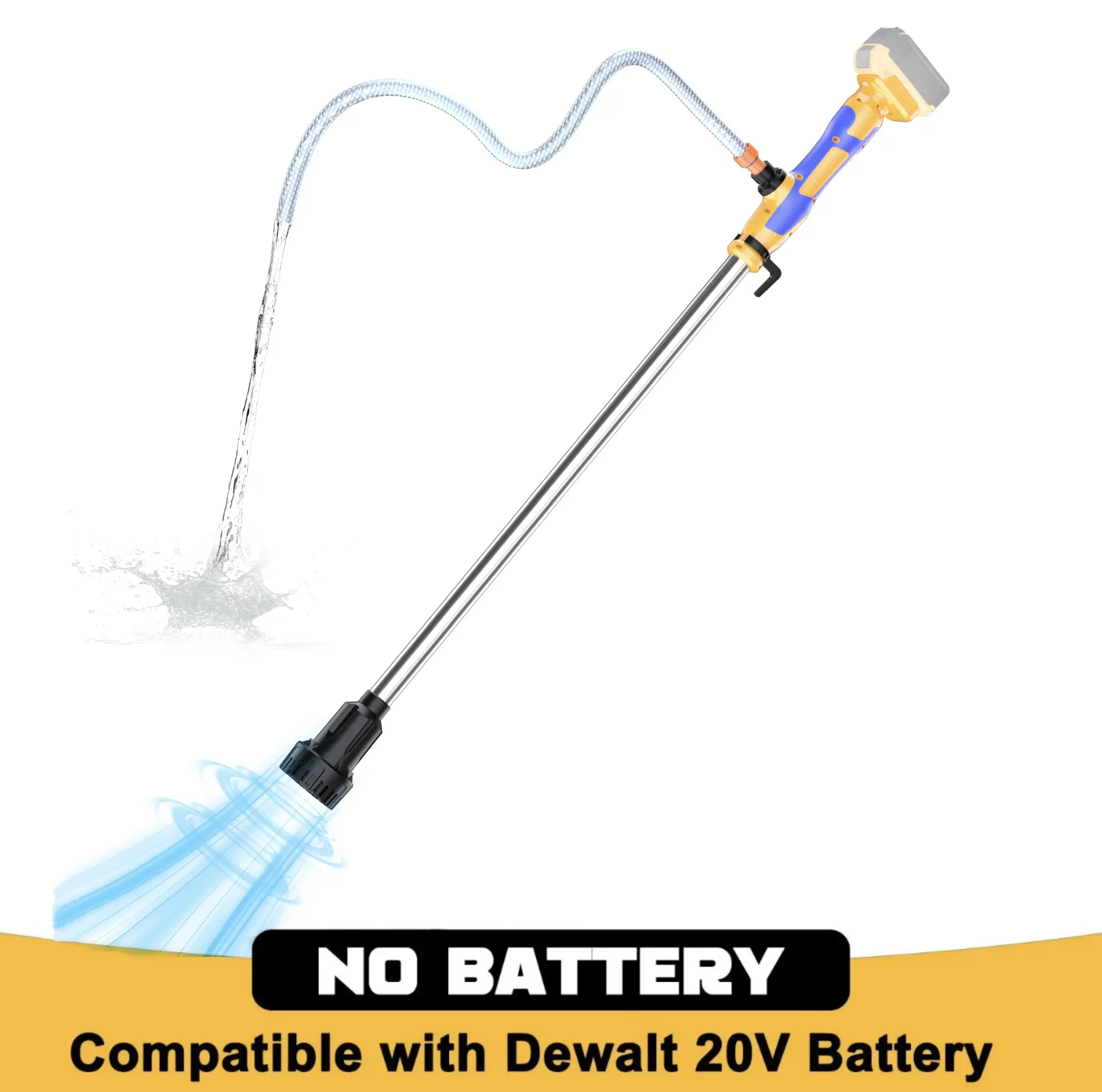 FunnyWhale Cordless Stick Water Transfer Pump Compatible with Dewalt 20V MAX Battery(NO Battery)720GPH,32FT Head, Portable Utility Sump Pump Kit with 3/4" Outlet for Pool/Garden/Pond/RV/Boat Draining