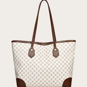 Classic Vintage Pattern Tote Bag, Large Capacity Shoulder Bag, Women's Niche Commuter Daily Bag, Fashionable Large Capacity Printed Tote Bag for Daily Use for Women and Girls