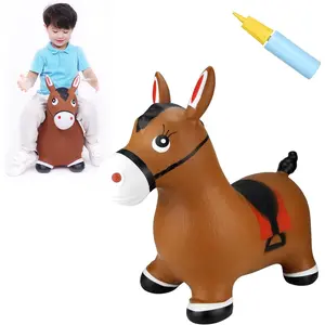 Bouncy Horse Hopper Toys, Toddlers Bouncing Farm Animals, Inflatable Jumping Hopping Horse, Ride on Rubber Bouncer for Kids, Outdoor Indoor Cool Birthday Gifts for 2 3 4 Year Old Girl Boy