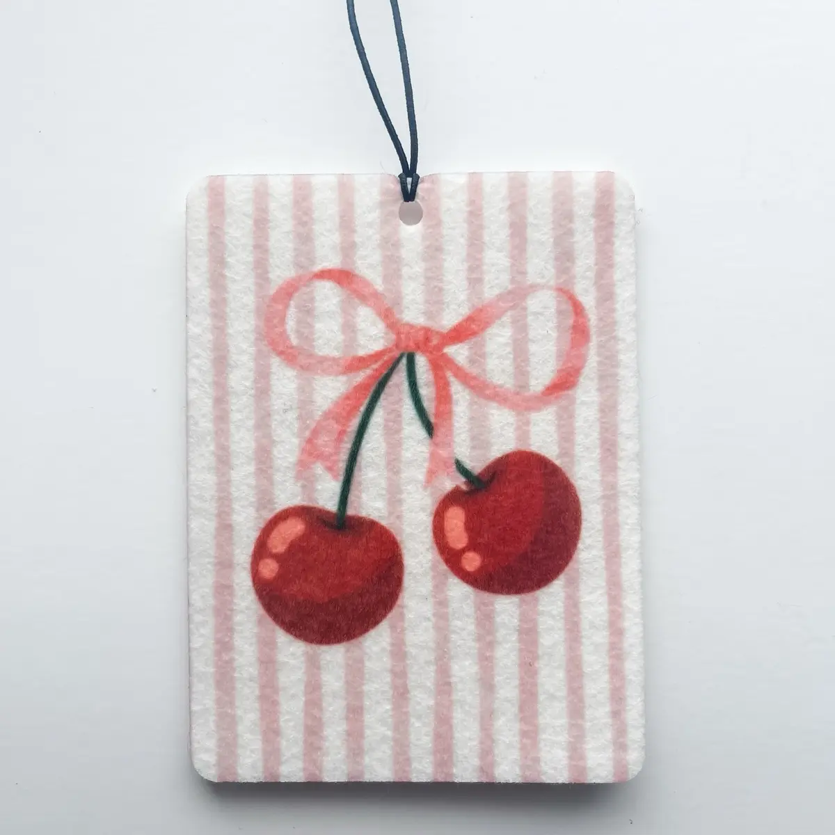 Cherries Coquette Pink Bows Cute Girly Air Freshener - Unscented for Car & Interior Use - Ideal for Sensitive Users