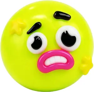 NEW Smushers Squishy, Cute Easy Squeezy Funny Face Squishy Stress Balls, Stress Relief Desk Accessory for Adults (Green)