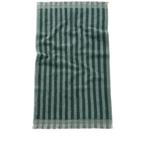 Piglet in Bed Pembroke Stripe Face Towel in Pine Green