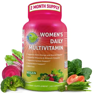 SUPPLEMENTS STUDIO Women's Daily Multivitamin with Iron Vegan Methylated Multivitamin for Women with Biotin Organic Superfoods Probiotics B-Complex Energy Gut & Optimal Health Support Easy to Swallow Capsules 60 Servings US Made