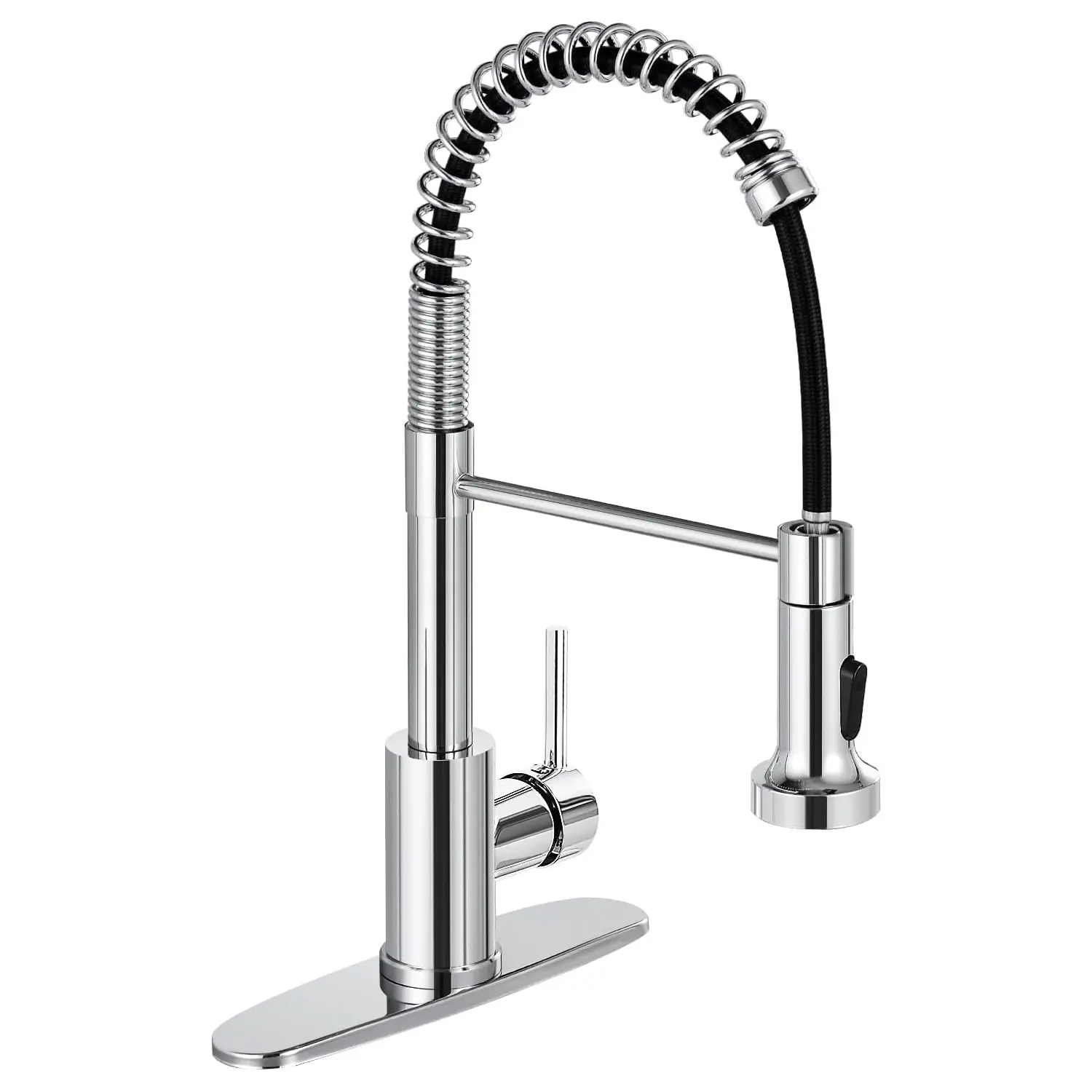 Single Handle Kitchen Faucet with Dual Spouts, High Arc Faucet, Foldable Stainless Steel Mixer, Spring Installation Design, Ideal for Simultaneous Sink Use,Configure two G3/8 adapters, Durable Steel, Stainless Steel Tap