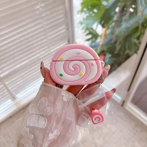 1 Swiss roll earphone case,Cute wireless Bluetooth earphone case, drop resistant, Shockproof, Protection, durable and stylish electronic accessory, suitable for AirPods pro3/1/2/3/4/pro/pro2(Different models may have different shapes)