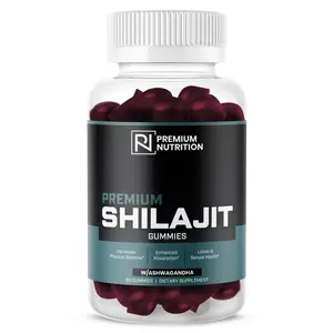 Premium Nutrition Shilajit & Ashwagandha Chewable Gummies - Organic, Natural, Vegan, Non-GMO Clean Fitness Edible Dietary Supplement with Vitamins, Minerals for Men’s Energy & Plant-Based Health Support
