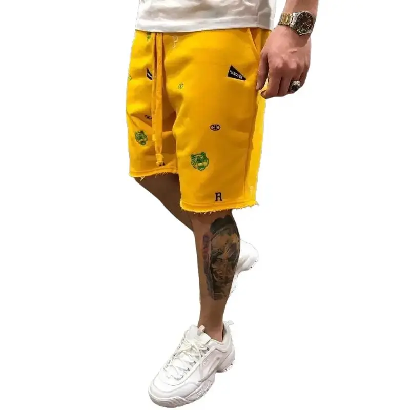 Summer Men Cargo Shorts Jogging Gym Fitness Casual Embroidery Short Pants Street Trend Cargo Short Men Menswear Trouser Fathersdaygift Athleisure