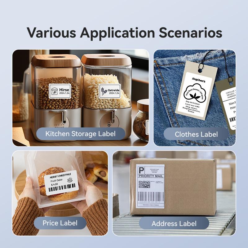 Niimbot Thermal label printer B1 sticker printer -2 Inch Mini Label Sticker Printer Came with One Roll White Label(2'' x1.18'')，Multiple Templates for Creative DIY, Small Business,Office,Home,School，App Editing,BPA-Free Thermal Label