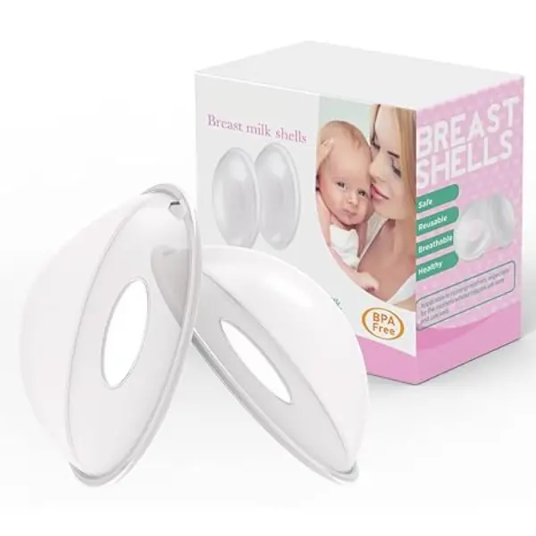 Breast Shells & Milk Savers for Nursing Moms BPA-Free Reusable Nursing Cups for Nipple Pain Relief & Breast Milk Leakage Collection (2 Pack)