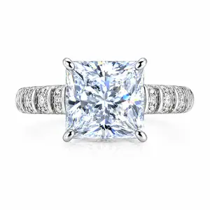 GJ-001WZ Princess Cut Zircon Ring, 3.0CT, Adjustable Size 5-9, Fashion Costume Jewelry Accessory