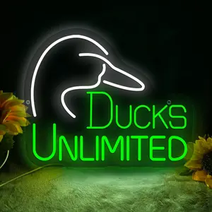 Ducks unlimited Neon Sign LED Wall Decor Animal Neon Sign Gift Cute Home Room Wall Decor Led Neon Lights