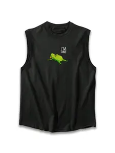 Men's 'i'm Done' Kermit Burnout Meme Sleeveless Vest, Humorous Self-Deprecating T-Shirt, Perfect for Fitness Enthusiasts, Fitness Tank Top, Sleeveless Loose Design#MensKermitBurnoutTank、#GuysBurnoutMemeFashion、#SleevelessTank