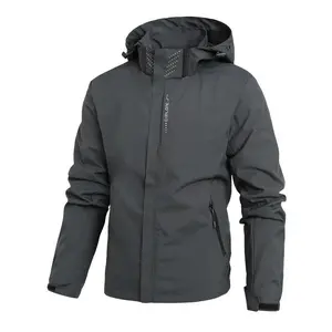 Men'sWaterproof Rain Jacket, Hooded Shell Outdoor Raincoat Hiking Windbreaker Jacket Coat Menswear Tops