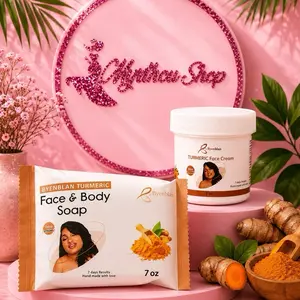 2 PCS Byenblan Turmeric Set- 2oz Face Cream & 7oz Soap- Skin Care