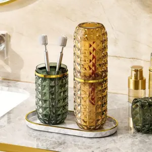 Plastic Bathroom Gargle Cup, Portable Toothbrush Storage Box, Travel Toothbrush Case, Toothpaste Holder, Business Travel Essential