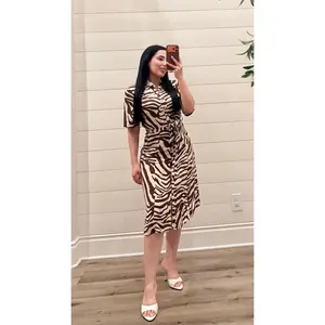 Nude Zebra Dress