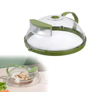 Upgraded Microwave Splatter Cover with Water Steamer, 10" Tall Dome Plate Kitchen Utensils with Handle and Vent - Hanging-Ready, Keeps Food Moist, Easy to Clean, Splatter Guard for Kitchen Use