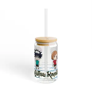 Jujustu Kaisen Sipper Glass, JJK Cup, Anime cup,  Megumi, Nobara, Gojo, Yuji, Cup, Glass Cup, Manga Cup, Sipper Glass, 16oz Bamboo Classic