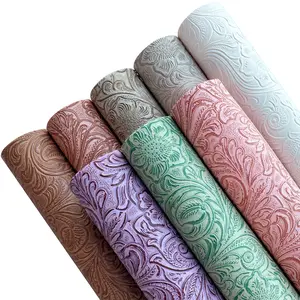 8-piece embossed PU faux leather sheets 8x12 inches | DIY handmade bows, earrings and home decor | In stock at US warehouse