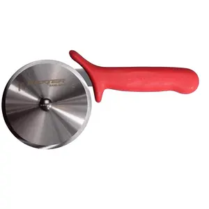 P177AR-PCP 4" Pizza Cutter | Commercial-Grade Stainless Steel Blade with Textured Red Handle | SANI-SAFE Series | Made in USA