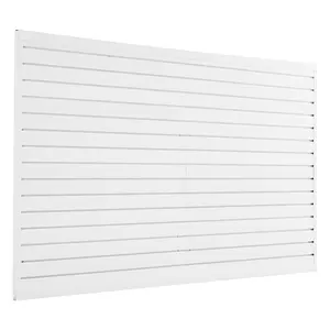 VEVOR Slat Wall Paneling, 8 x 4 ft, PVC Garage Slatwall with Modular Design, White Slat Wall Easy-to-Install Adjustable Slatwall Panel with Coupling Structure & DIY Cutting, Fits for Storage & Display Home Modern
