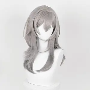 HSR Trailblazer Cosplay Wig Gray Gradient Hair Cosplay Anime Game Heat Resistant Synthetic Wigs