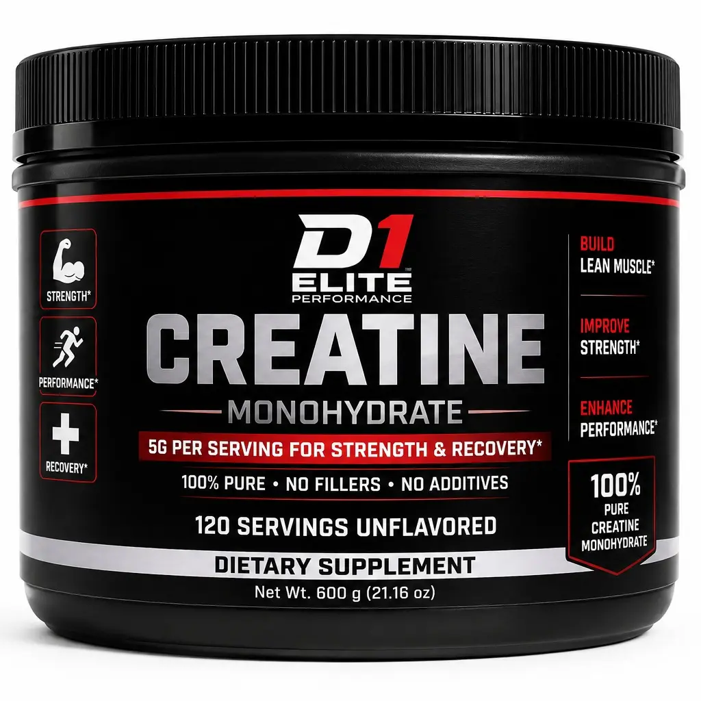 D1 Elite Performance Micronized Creatine Monohydrate Powder, Healthcare Fitness Post-Workout Recovery Supplement