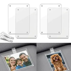 4pc Car Visor Magnetic Photo Frame Clip | 3" Polaroid Picture Holder Universal