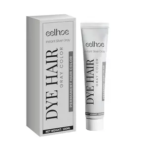 Gray Hair Color Cream, Natural Shade Long-Lasting Non-Damaging Easy Dye & Rinse