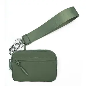 Waterproof Nylon Wristlet Pouch, Multi-functional Keychain Card Holder & Coin Purse for Women