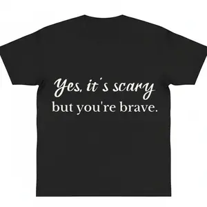 oversize cotton Yes it's Scary But You're Brave Heated Rivalry Shane/Ilya graphic tees tShirt Gift Shane Hollander Ilya Rozanov Quote y2k Top trending