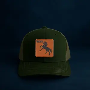 Custom Horse Hat  | Engraved Leather Patch | Personalized Trucker Hat with Name  Western Gift for Him Personalized Dad Hat